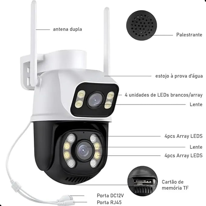 CAMARA DE SEGURIDAD X2-ROTACION 360°-90°